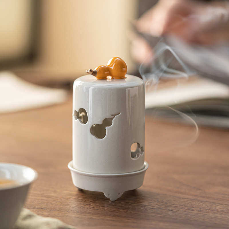 新品葫芦草木灰陶瓷香炉家用室内盘香炉 香薰炉茶桌茶室禅意摆件,餐饮具,茶具礼盒,淘宝优惠券,粉丝福利购,淘宝优惠卷