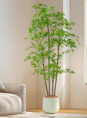 南天竹彷真绿色植物高端轻奢盆栽室内客厅大型落地装饰彷生假植物