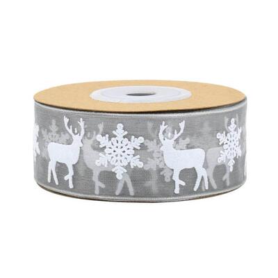 Hot sale 2.5cm printing Christmas decoration snow yarn red