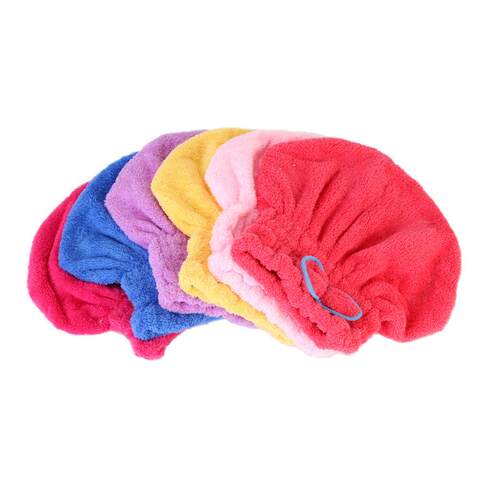 Thick Quick-Dry Coral Fleece Hair Drying Cap for Women, Wate