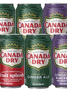 美国进口加拿大（CANADA DRY）姜汁汽水干姜水生姜水355ml 美版