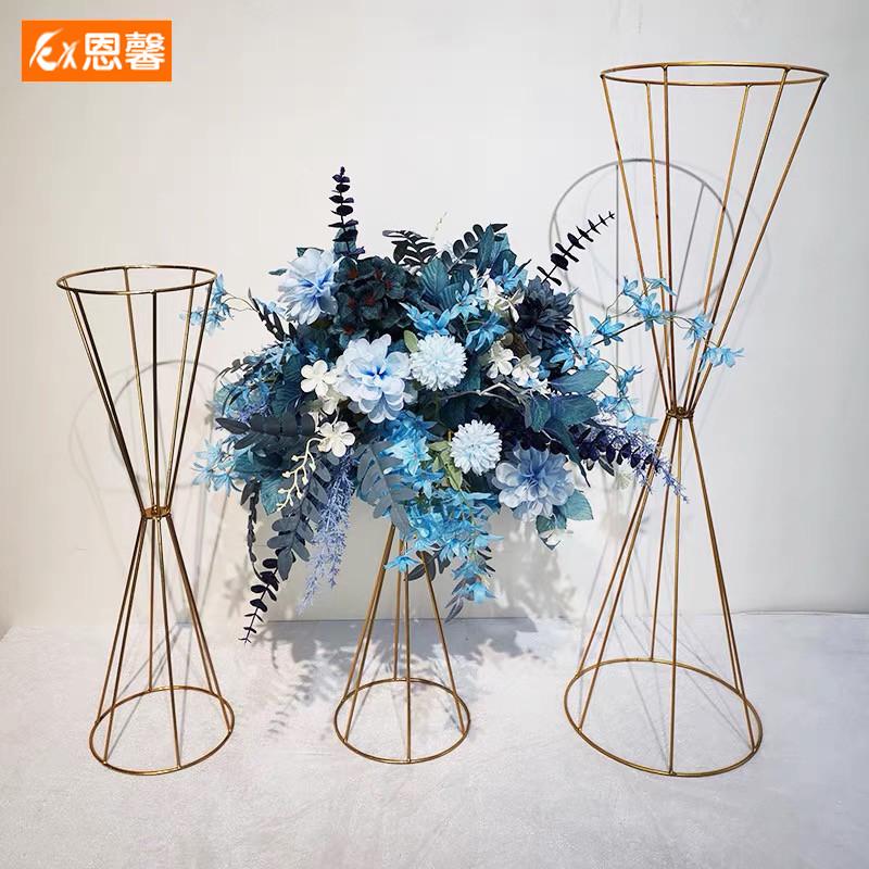 铁艺桌花架花器婚礼造型布置T台路引插花架简易桌摆创意简约架子