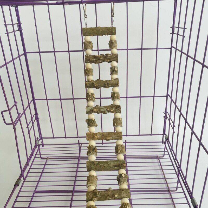 牡丹鹦鹉玩具吊桥云梯鸟花椒木攀爬梯啃咬彩色秋千鸟笼用品
