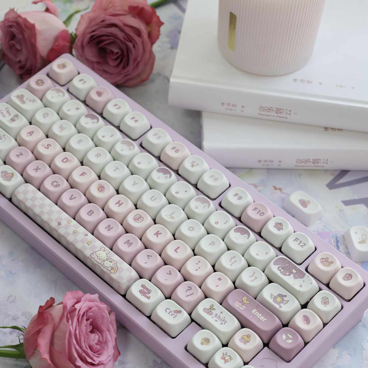 baby two键帽 136键 MOA高度 半五面热升华PBT键帽 机械键盘通用