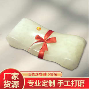 硬枕石膏枕家用摆件 厂家批发天然石膏枕头雕刻摆件工艺礼品