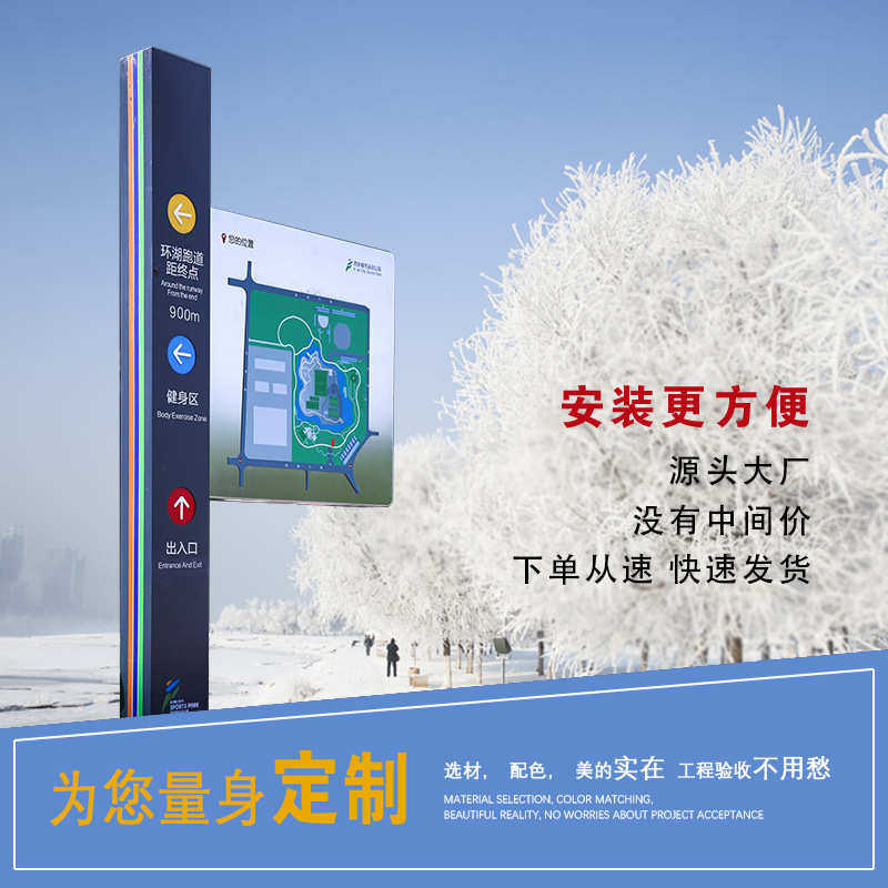 地产导向牌学校商场导视系统停车场仿木纹设计公司标识标牌导示牌