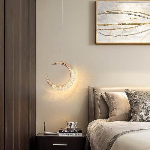 卧室床头吊灯现代简约轻奢创意网红浪漫极简背景墙房间长线吊线灯