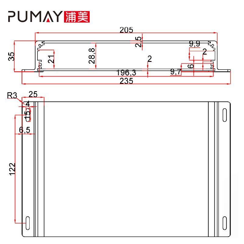 35高铝型EB35材外壳全铝机箱铝子盒仪器仪表盒工铝孔壳控制器加开