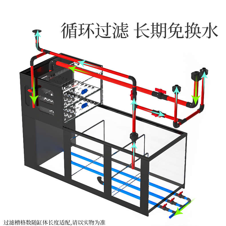 寿缸一体大型溪流滤南美兰白缸可鱼缸客厅底家用订制超原生态极窄