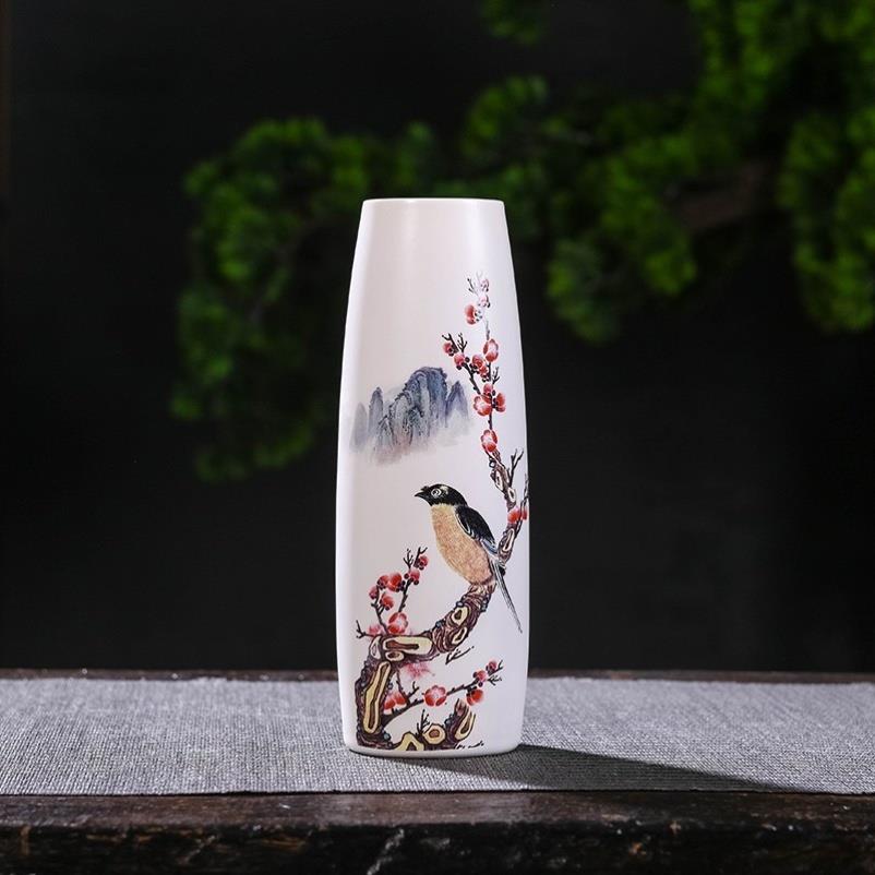 鸡毛掸子收纳瓶插鸡毛掸子的花瓶陶瓷器家居装饰品摆件插花干花