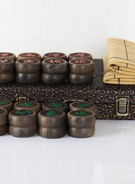 金丝楠阴沉木象棋 乌木工艺品实木象棋 金丝楠阴沉木无蜡无漆
