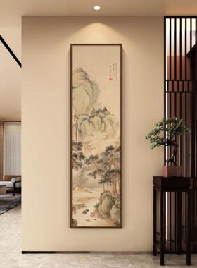 松崖观瀑宋代美学玄关挂画新中式竖版办公室茶室背景墙山水装饰画