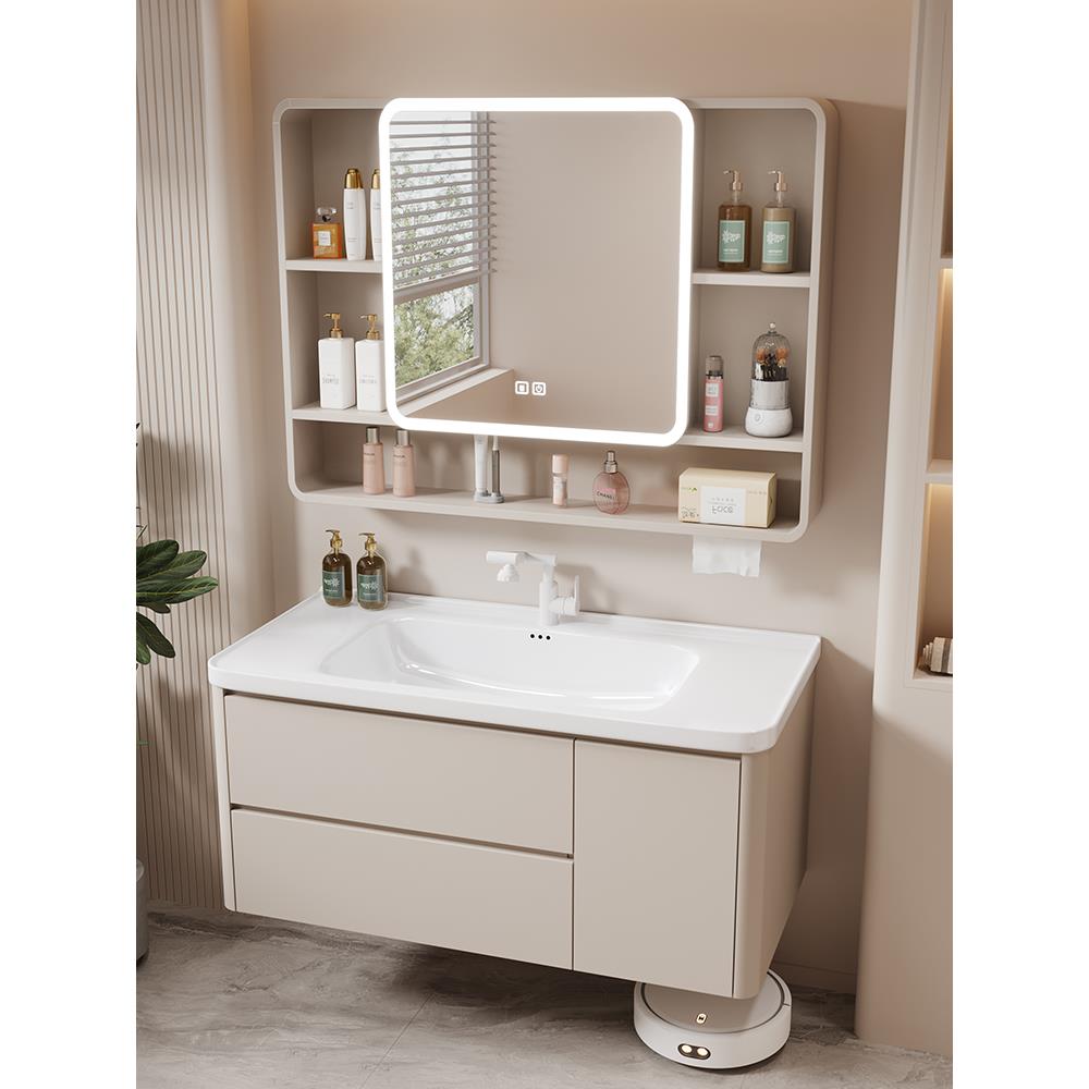 太空铝蜂窝铝室柜组合陶瓷一体盆卫生间洗漱台洗手池洗脸盆柜抽屉