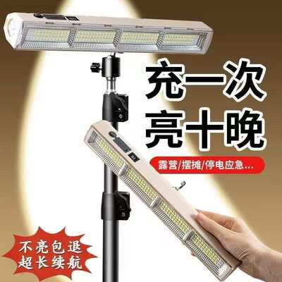 新款露营灯停电应急灯LED灯充电式移动三色调光强光支架夜市摆摊