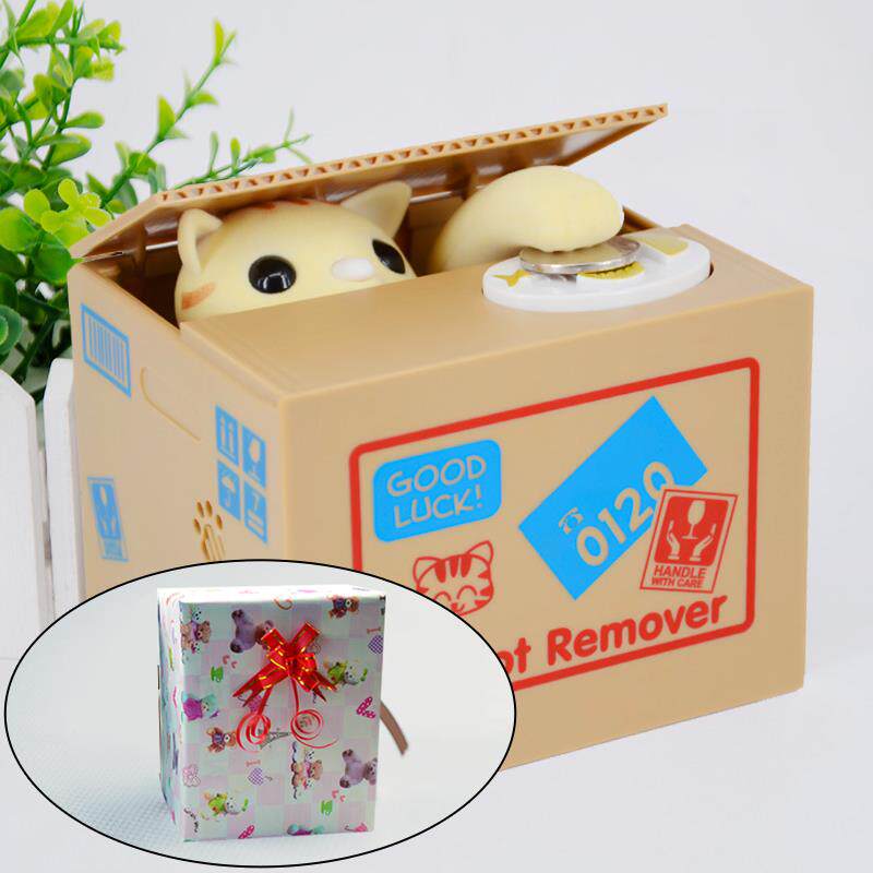 高档创意儿通可爱偷钱猫储蓄罐节网卡红个性搞怪童存钱罐六一儿童