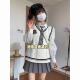 衬衫 马甲背心学院风拼色针织衫 百褶短裙女中高中生合唱服 无袖 秋季