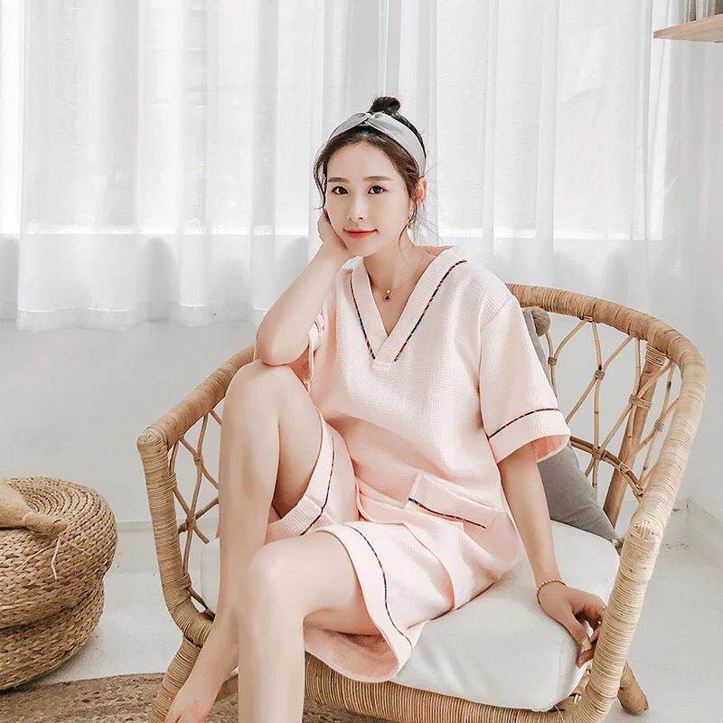汗蒸服纯棉亲子款华夫女士浴衣桑拿服女洗浴中心足浴服透气亲肤