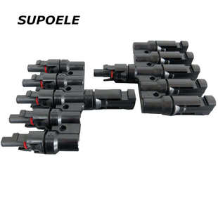 MC4光伏5T型六通连接器 MC4太阳能5转1电缆接头Branch Connector