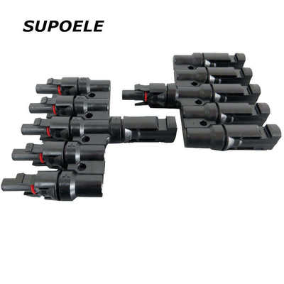 MC4光伏5T型六通连接器 MC4太阳能5转1电缆接头Branch Connector