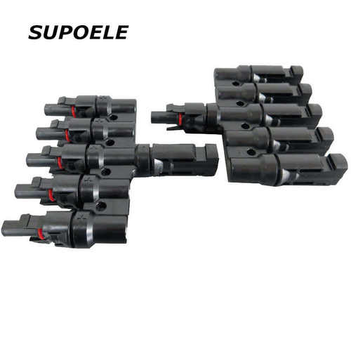 转connectormc4 光伏连接器mc4电缆 接头型branch5六通5t太阳能1