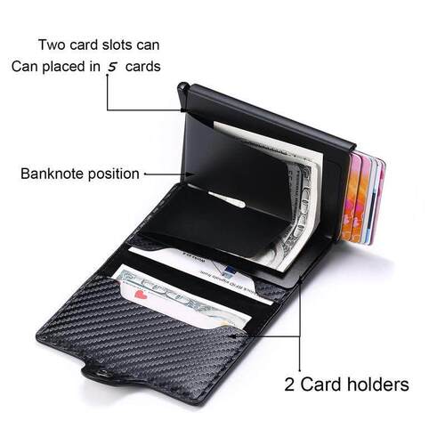 ID Credit Bank Card Holder Wallet Luxury Brand Men Anti Rfid