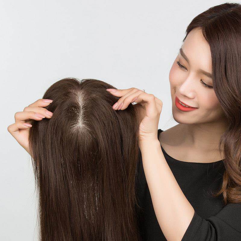 假发女长发头顶补发片女真发无痕隐形补发块假发女士递针遮盖白发
