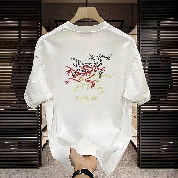 欧洲站~重磅纯棉！气质时尚男装T恤透气短袖百搭夏季美式潮牌