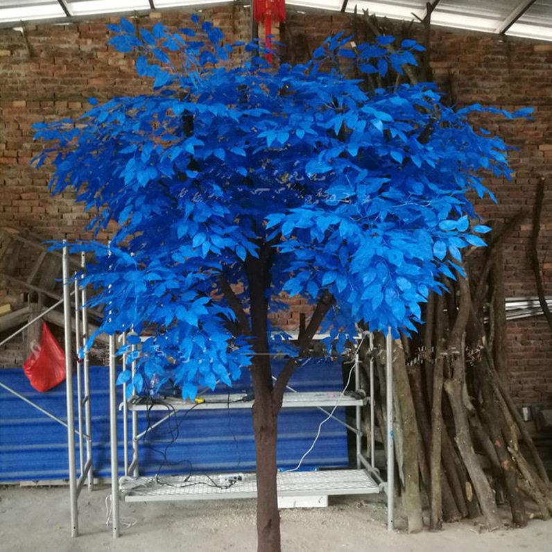 玻璃钢仿真大树假树榕树植物雕塑酒店大厅造景装饰园林景观摆件