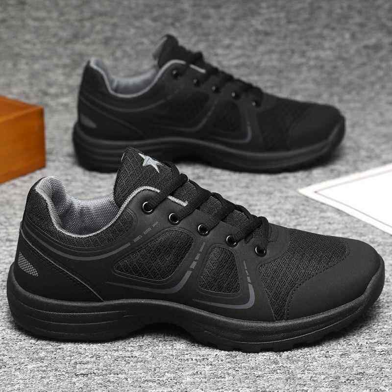 男士久站不累工作鞋体能训练鞋男户外透气作训鞋黑色超轻越野跑步