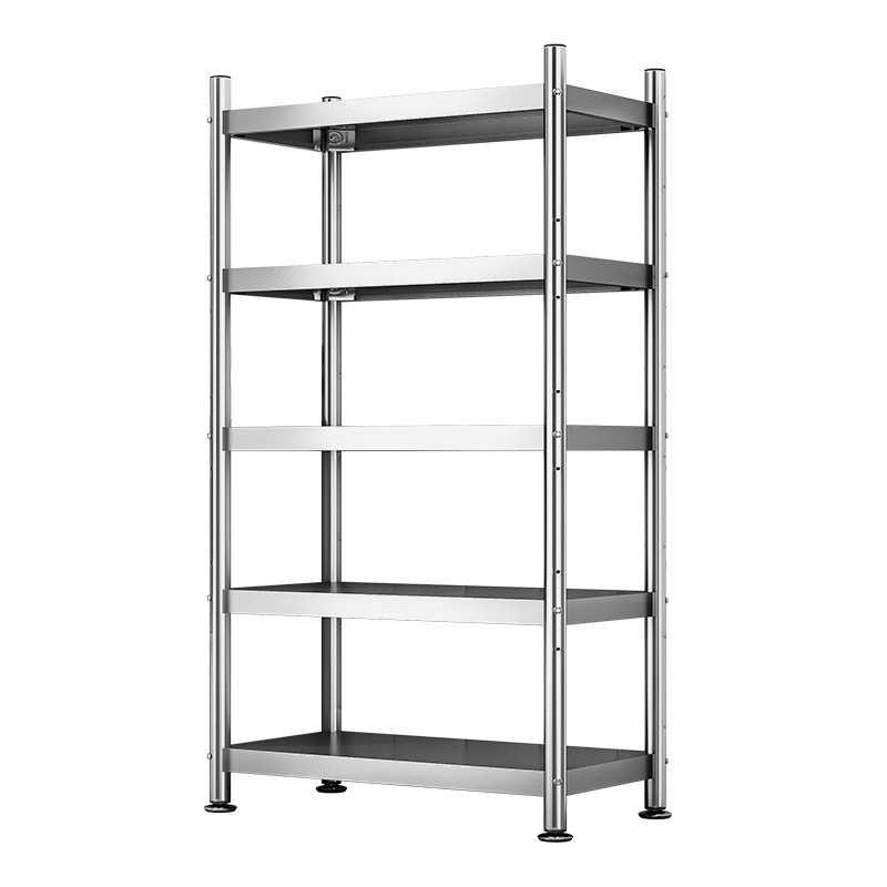 不锈钢厨房置物架落地多层仓库货架家用微波炉收纳架厨房储物架