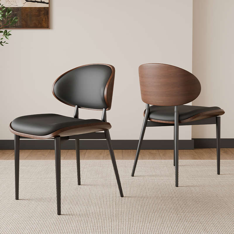 斯实木会客复古高级餐椅姆设计师包伊酒店洽家用式靠背椅软意