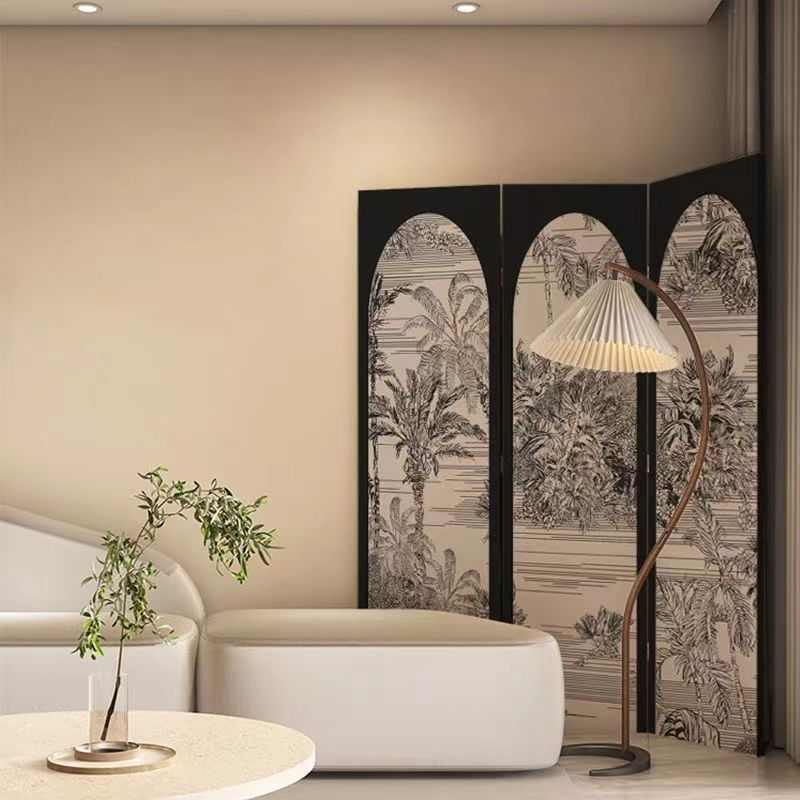 法式屏风隔断客厅中古风可折叠移动挡板家用房间进门遮挡现代简约