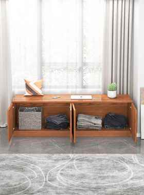 ?储ESX阳台柜飘窗柜落地柜矮卧室实木柜物柜窗柜收台纳柜可坐卡座