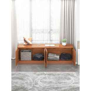 ?储ESX阳台柜飘窗柜落地柜矮卧室实木柜物柜窗柜收台纳柜可坐卡座