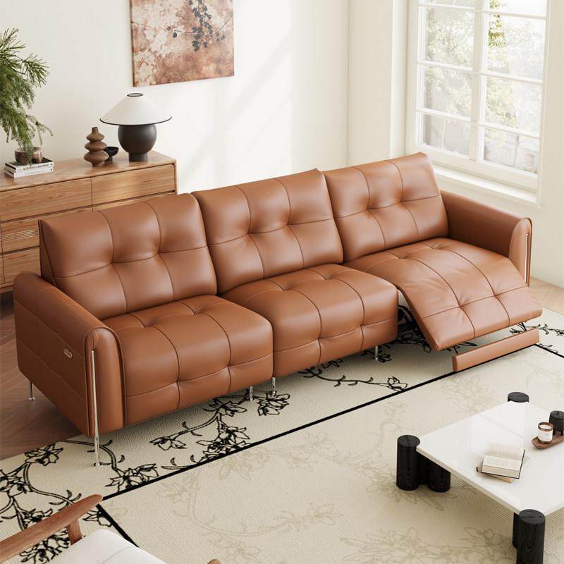 法式复古电动焦糖功能伸缩翘脚可调节零靠墙中古风听云真皮沙发,住宅家具,功能沙发,淘宝优惠券,粉丝福利购,淘宝优惠卷