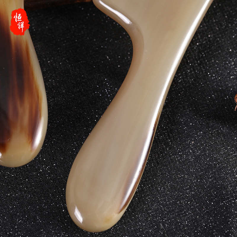 厂家批发水牛角刮痧刀拨筋点穴全身通用经络按摩防静电按摩刮痧板