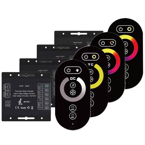 RF无线6键全触摸网口同步音乐控制器双色温灯带模组LED灯具调光器