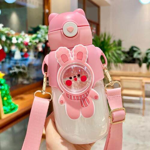 680ML Kids Water Bottle with Straw for Children Girls School
