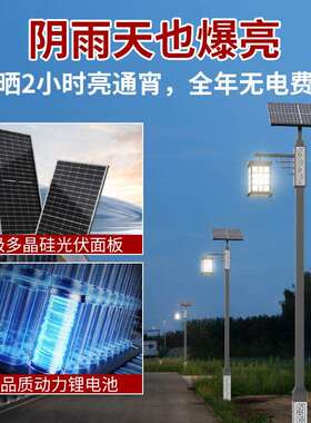 太阳能路灯户外led3米景观灯公园小区复古灯笼中式仿古庭院灯厂家
