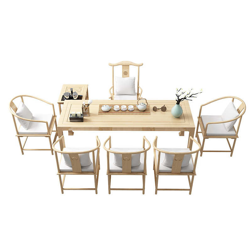 新会客禅意组合实木办公室桌椅泡茶桌接待中式功夫茶大板茶桌家用