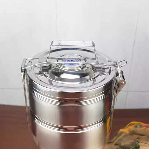 户外特大不锈钢双层保温饭盒桶3/4/5多层便当饭菜餐盒大容量食格