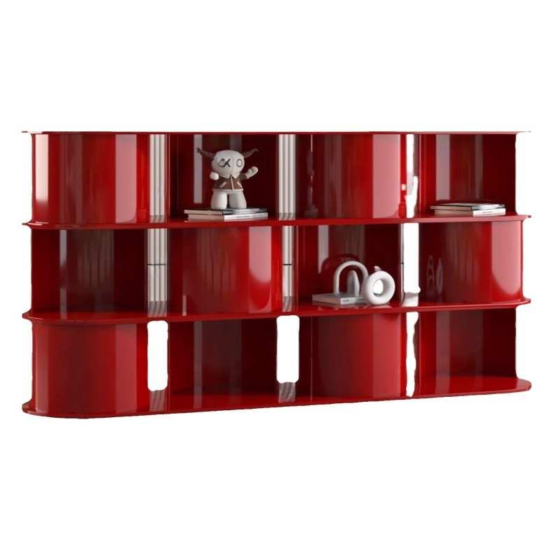 烤隔断架架物整装创意红网个性实木柜艺术书架装饰置落地漆书柜