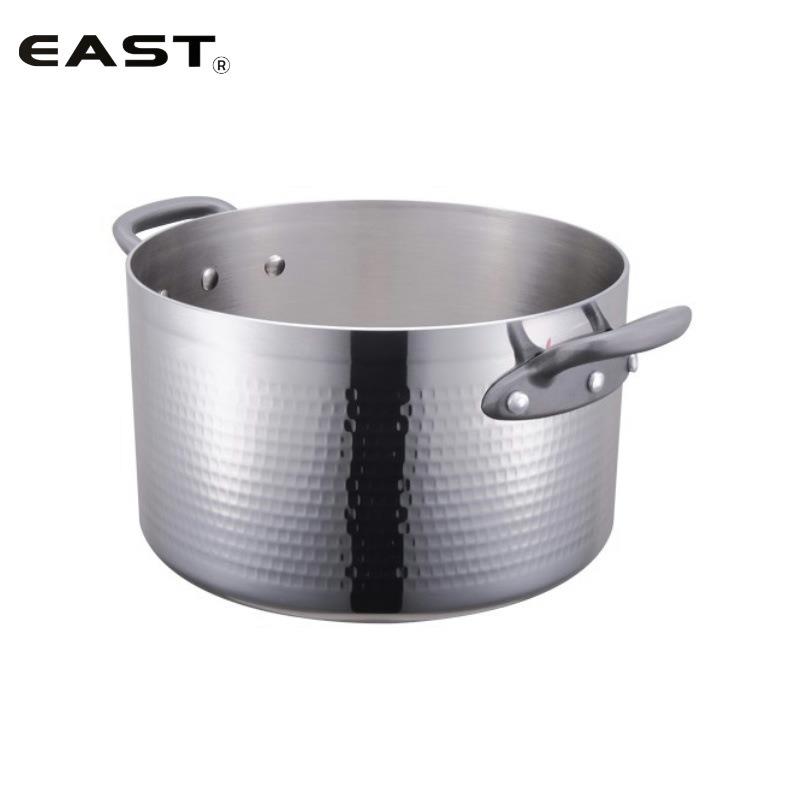 EAST东方厨具三层钢锤印商用锅高身西餐牛排酱汁锅铸耳料理锅煮锅