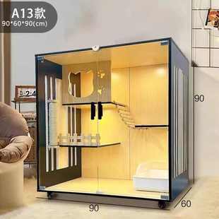 猫房别墅实木笼子家用舍室内猫窝猫咪展示柜宠物柜大多层屋