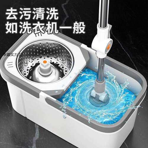 新款旋转拖把干湿两用免手洗加大加厚家用用旋转拖懒人吸水拖把桶