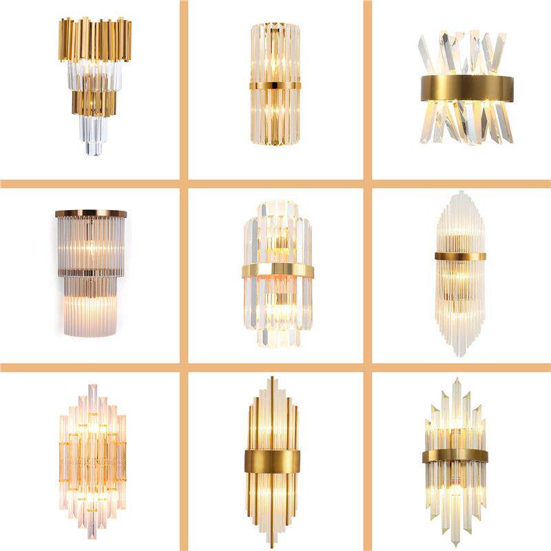 个性水晶壁灯简约客厅灯后现代卧室床头灯具电视背景墙过道装饰灯