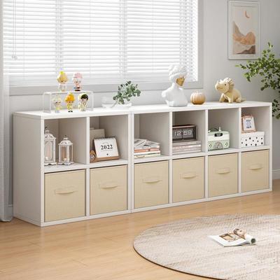 书架置物架落地矮柜现代简约收纳柜八格组合格子柜柜子储物柜书柜