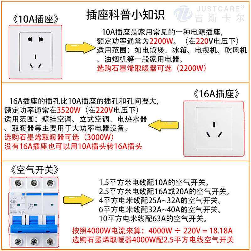 石墨烯取暖器黑色S款5000W智能省电饭店商用壁挂零售源头厂家