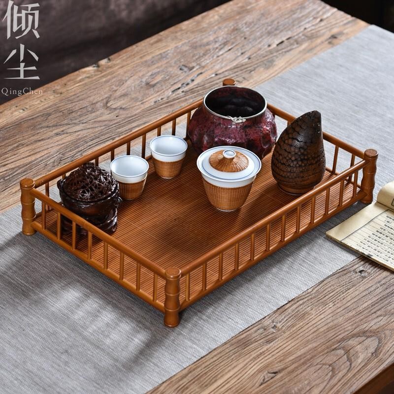 竹制茶架杯架 置物框 茶具收纳盘 茶杯架子 壶架收纳层架 日式茶
