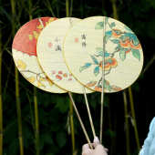 古风印花腰扇汉服团扇中国风宫廷古典挂腰扇子舞台表演装 饰道具